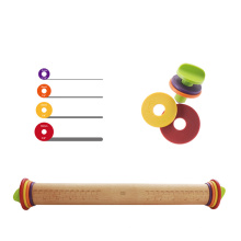 Adjustable Wood Rolling Pin with Removable Rings